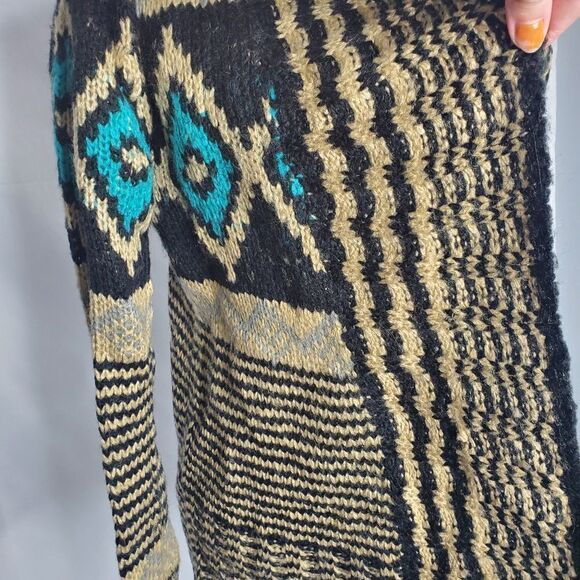 PINK REPUBLIC cardigan open front southwestern pattern‎ sweater M - Picture 2 of 6